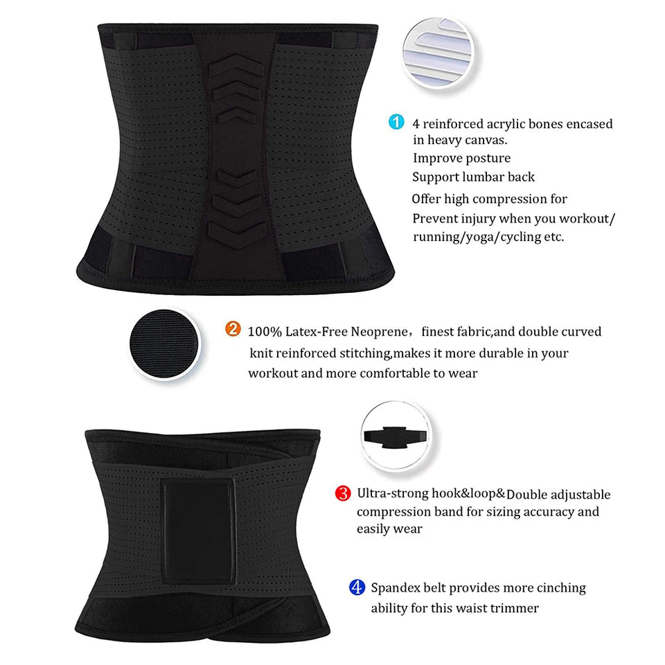 Sports Shaper Unisex Waist Trainer Corset Body Shaper Slimming Girdle Belt Exercise Workout Gym Corset Underbust Control Shaper