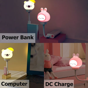 USB Cartoon Cute Night Light With Remote Control Babies Bedroom Decorative Feeding Light Bedside Tabe Lamp Xmas Gifts For Kids