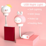 USB Cartoon Cute Night Light With Remote Control Babies Bedroom Decorative Feeding Light Bedside Tabe Lamp Xmas Gifts For Kids