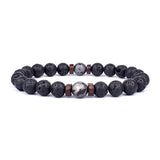 Volcanic Stone Bracelet for Men Lava Wooden 8mm Beads Bracelet Tibetan Buddha Wrist Chain Women Men Jewelry Gift New Bracelets