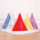 10 Pcs Coloured Decor Sequin Christmas Hats for Adult Children Xmas Merry Chiristmas Party Supplies Hats Decorations for Home