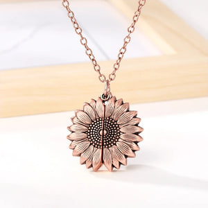 You Are My Sunshine Necklaces For Women Men Lover Gold Color Sunflower Necklace Pendant Jewelry Birthday Gift For Girlfriend Mom