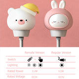 USB Cartoon Cute Night Light With Remote Control Babies Bedroom Decorative Feeding Light Bedside Tabe Lamp Xmas Gifts For Kids