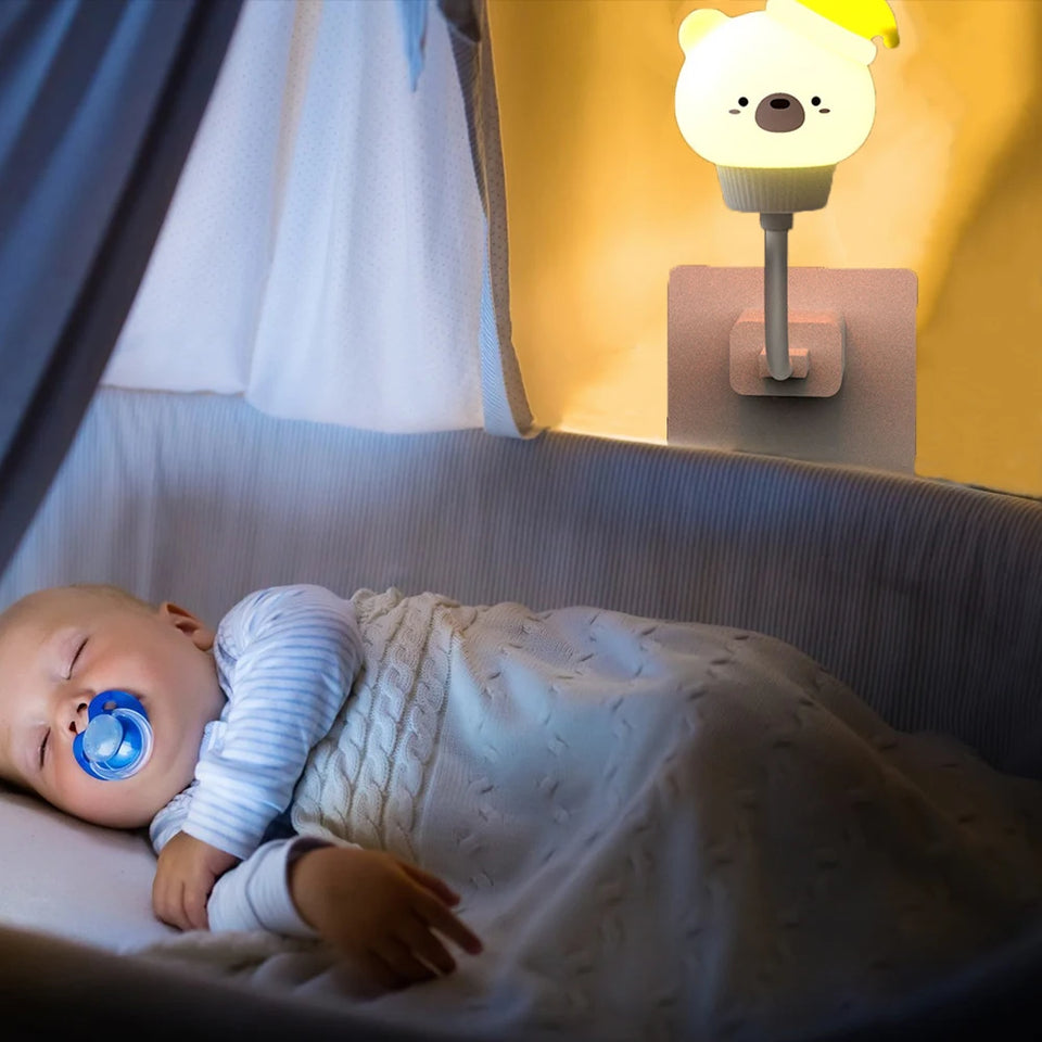 USB Cartoon Cute Night Light With Remote Control Babies Bedroom Decorative Feeding Light Bedside Tabe Lamp Xmas Gifts For Kids