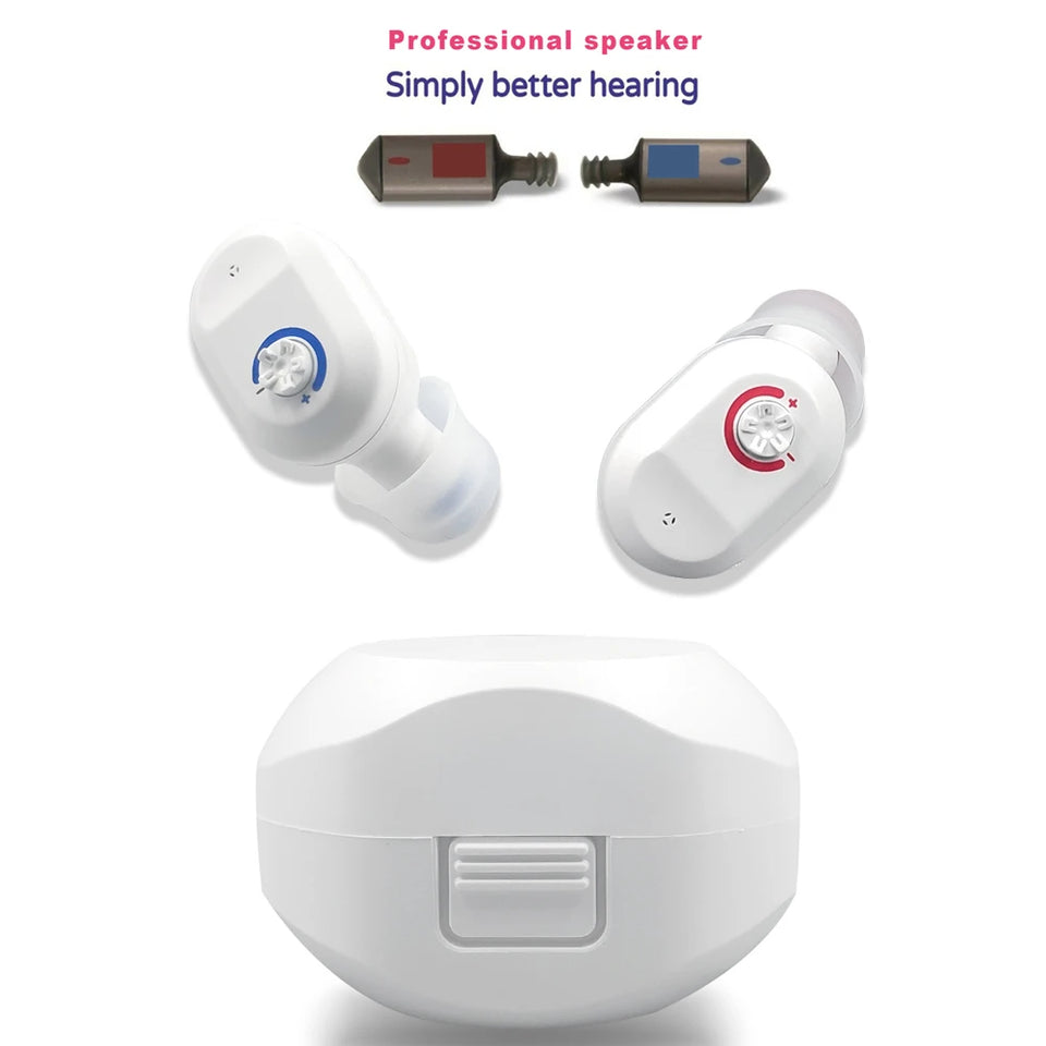 2024 new cheap Hearing Aids Rechargeable USB Deaf Help in Ear Invisible New Design a Pair Father Mother Gift