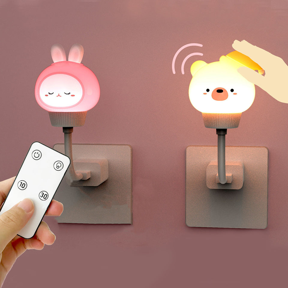 USB Cartoon Cute Night Light With Remote Control Babies Bedroom Decorative Feeding Light Bedside Tabe Lamp Xmas Gifts For Kids