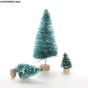 1/3/6 Pcs Miniature Christmas Tree Small Artificial Sisal Snow Landscape Architecture Trees for Christmas Crafts Tabletop Decor