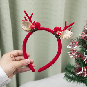 Christmas Hair Hoop Girls Plush Reindeer Antlers Deer Ear Christmas Party Cosplay Headbands Festival Hair Accessories Gifts