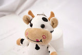 15cm Cute Milk Cow Plush Toy Animal Stuffed Doll Keyring Festival Birthday Gift Kawaii Decor Plush Keychain Toys for Boys Girls