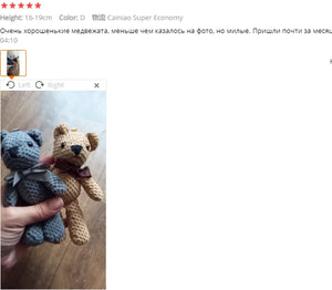 15CM Bear Stuffed Plush Toys Baby Cute Dress Key pendant Pendant Dolls Gifts Birthday Wedding Party Decor 1pcs