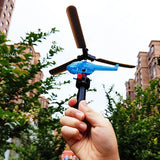 Aviation Model Copter Handle Pull Line Helicopter Plane Outdoor Toys for Kids Playing Drone Drawstring Plane Children's Day Gift