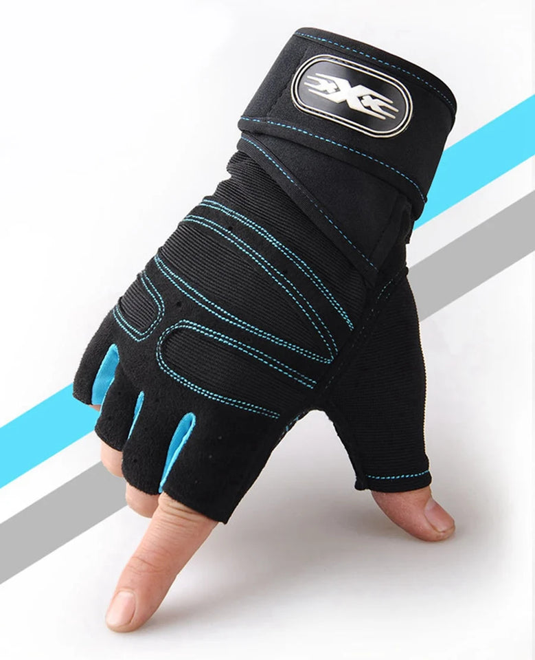 Workout Gloves for Men Women Weight Lifting Half Finger Glove with Wrist Wrap for Gym Sport Training Bicycle Motorcyclist Glove