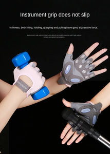 1 Pair Gym Body Building Training Fitness Gloves Sports Weight Lifting Exercise Slip-Resistant Gloves for Women Men Yoga Gloves