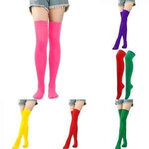 Chiristmas Women Stocking Candy Color Long Socks Warm Thigh High Overknee Decor Christmas Stylish Ladies Womens Silk Stockings