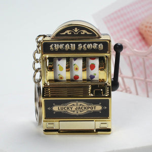 Mini Casino Lucky Charm Jackpot Keychains Handbags Charm Pendant Keychain Novelty Gifts for Women Men