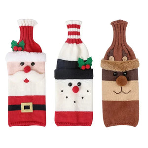 Christmas Decorations for Home Santa Claus Wine Bottle Cover Snowman Stocking Gift Holders Xmas Decor New Year