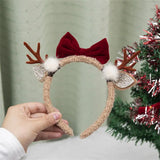 Christmas Hair Hoop Girls Plush Reindeer Antlers Deer Ear Christmas Party Cosplay Headbands Festival Hair Accessories Gifts