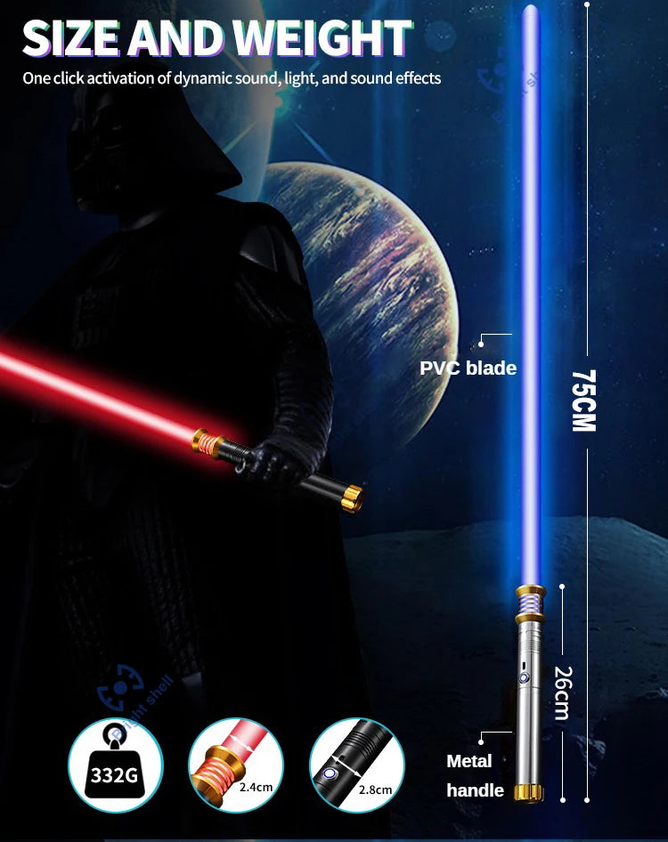 RGB Metal Lightsaber Laser Sword Toys Light Saber 15Color Change Kids Soundfonts Force FX FOC Blaster Toys Jedi Laser Sword Gift