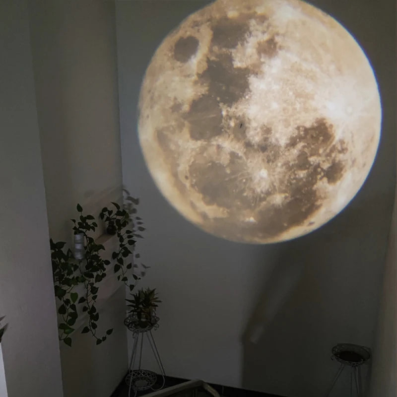 Aurora Moon Galaxy Projection Lamp Creative Atmosphere Night Light Ground Projector Photo Lamp for Birthday Gift