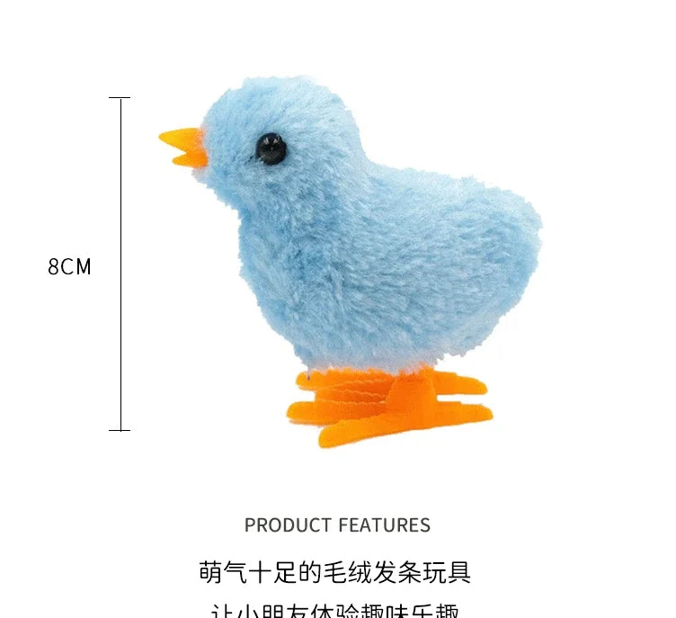 Cartoon Wind-up Chicken Simulation Plush Jumping Chicken Nostalgia Toy Clockwork Toy Gift for Kid Gifts Children's Wind-up Toys