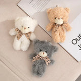 12cm Cute Cartoon Teddy Bear Plush Doll Toy Mini Bow Tie Bear Stuffed Animal Toy Kawaii Plush Keychain Bag Pendant Children Gift