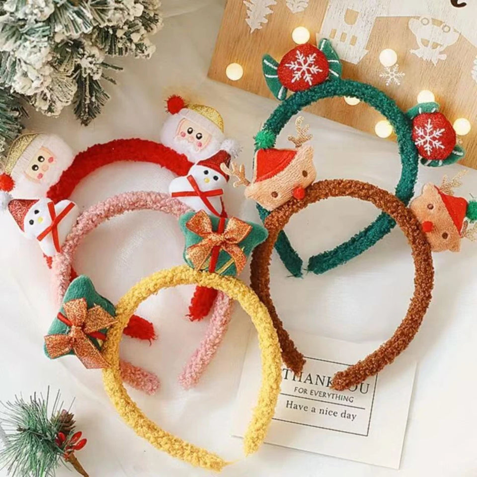 Christmas Hair Hoop Girls Plush Reindeer Antlers Deer Ear Christmas Party Cosplay Headbands Festival Hair Accessories Gifts