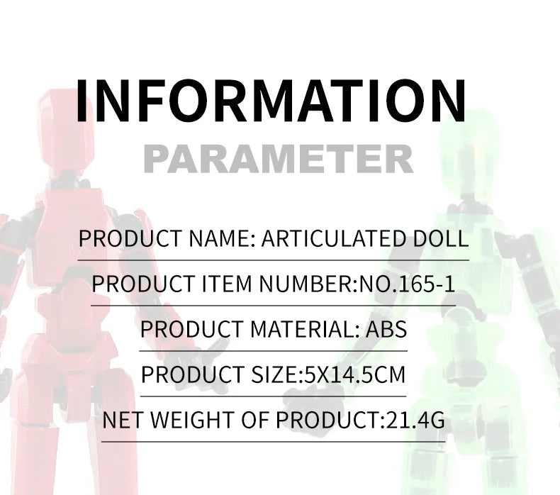 3D Multi-Jointed Movable Shapeshift Robot Creative Printed Mannequin Dummy Action Model Doll Toys Kid Decora for Girl Boys Gifts