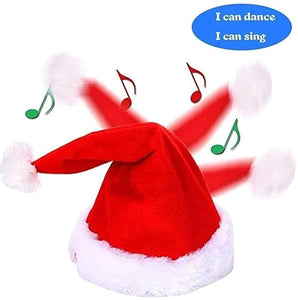 Electric Christmas Hat Musical Dance Christmas Claus Hat Electric Swing Christmas Hat Singing Rocking Children Xmas Hat