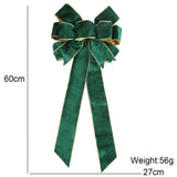 1pc 60CM Christmas Bow Wire Trimmed Flannelette Retro Ribbon Bow-Knot Pendant Christmas Decoration Supplies 4 Color Optional