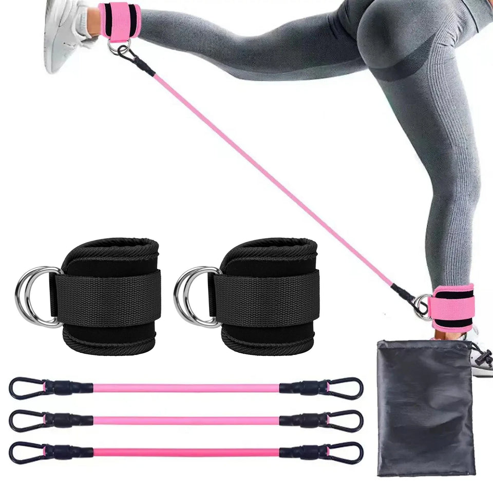 TPE Resistance Bands Ankle Straps Fitness Set D-Ring Support Ankle Cuffs Yoga Gym Equipment Guard Leg Strength Safety Extensions