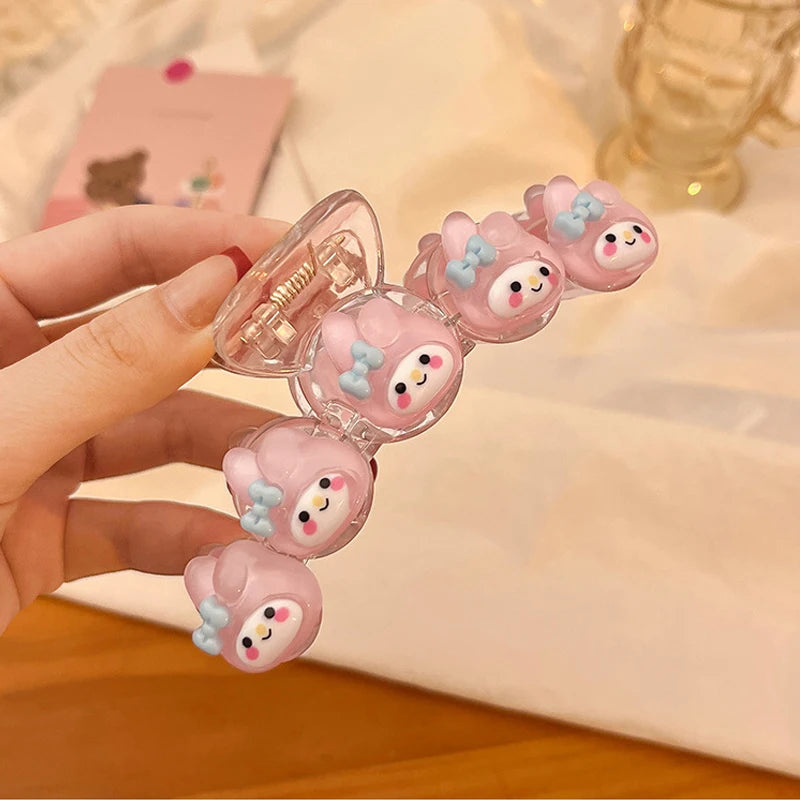 2024 New Sanrio Cinnamoroll Kuromi My Melody Hair Accessories Crab Hair Clip Shark Clip Vintash Hair Ring Hair Accessories Gifts