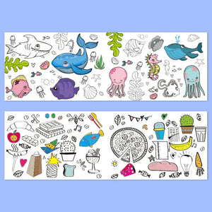 Children's Drawing Roll DIY Coloring Paper Roll Color Filling Paper Graffiti Scroll Paper-cut for Kids Painting Educational Toys