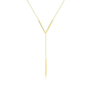 SUMENG New V-shaped Long Sexy Clavicle Gold Colour Chain Necklace Choker for Women 2024 Fashion Jewelry Party Gifts