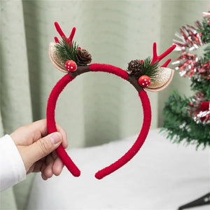 Christmas Hair Hoop Girls Plush Reindeer Antlers Deer Ear Christmas Party Cosplay Headbands Festival Hair Accessories Gifts