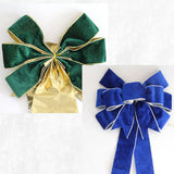 1pc 60CM Christmas Bow Wire Trimmed Flannelette Retro Ribbon Bow-Knot Pendant Christmas Decoration Supplies 4 Color Optional