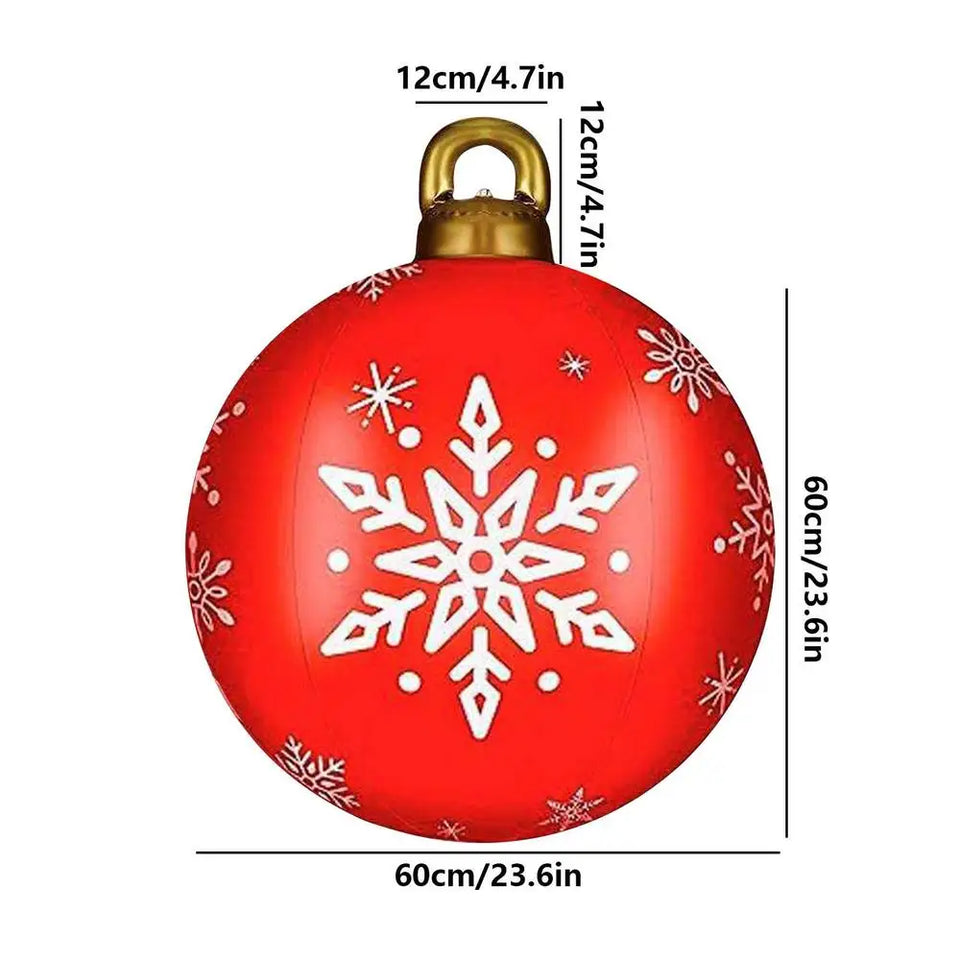 Christmas Decorative Ball 24 Inch Giant Xmas Ball PVC Inflatable Decorated Ball For Chiristmas Party Indoor Outdoor Decoration