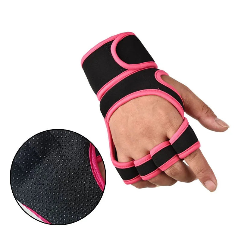 1 Pair Weight Lifting Training Gloves Women Men Fitness Sports Body Building Gymnastics Grips Gym Hand Palm Protector Gloves