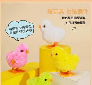 Cartoon Wind-up Chicken Simulation Plush Jumping Chicken Nostalgia Toy Clockwork Toy Gift for Kid Gifts Children's Wind-up Toys