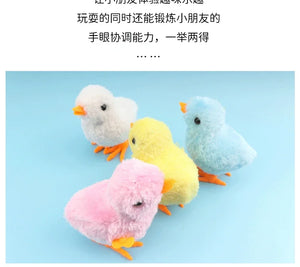 Cartoon Wind-up Chicken Simulation Plush Jumping Chicken Nostalgia Toy Clockwork Toy Gift for Kid Gifts Children's Wind-up Toys