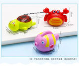 1pcs Wind Up Toys for Children Cute and Fun Crab Turtle Fish Baby Marine Animal Spinning Bike Kindergarten  Activity Small Gift