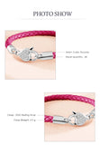 New Luxury S925 Sterling Silver Bracelet for Women Zirconia Love Heart Leather Bracelet Fashion Female Jewelry Chiristmas Gifts