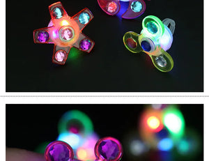 1PC Luminous Fingertip Spinner Toy Kids Fun Rotating Led Flash Glow Ring Party Glow-in-the-Dark Prop Finger Stress Relief Toys