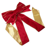 1pc 60CM Christmas Bow Wire Trimmed Flannelette Retro Ribbon Bow-Knot Pendant Christmas Decoration Supplies 4 Color Optional