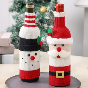 Christmas Decorations for Home Santa Claus Wine Bottle Cover Snowman Stocking Gift Holders Xmas Decor New Year