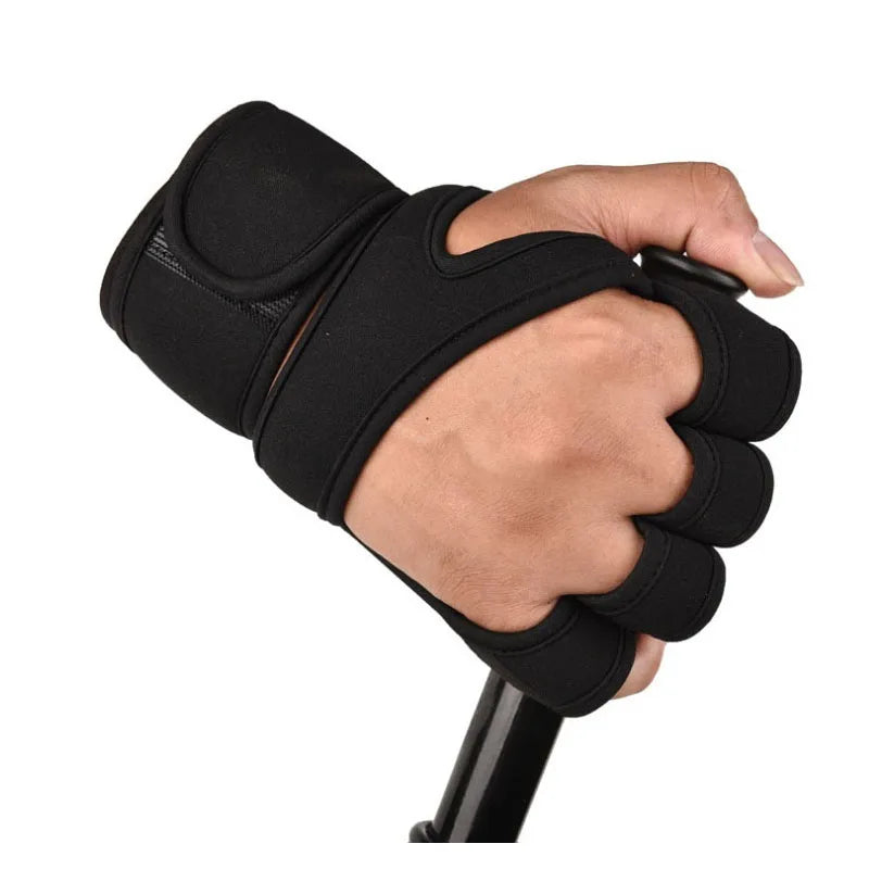 1 Pair Weight Lifting Training Gloves Women Men Fitness Sports Body Building Gymnastics Grips Gym Hand Palm Protector Gloves