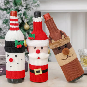 Christmas Decorations for Home Santa Claus Wine Bottle Cover Snowman Stocking Gift Holders Xmas Decor New Year