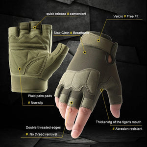 Men Tactical Gloves Half Finger Military Outdoor Riding Weight Lifting Training Protective Gloves Bicycle Exercise Gym Gloves