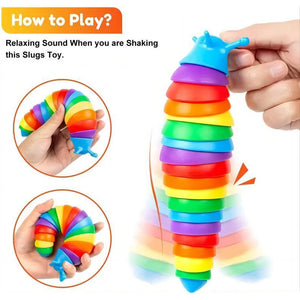 Fidget Slug Toy for children 18cm 3D Colorful Sensory Slug Relieves Fun Decompression Toy Creative Twist Caterpillar Fidget Toys