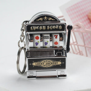 Mini Casino Lucky Charm Jackpot Keychains Handbags Charm Pendant Keychain Novelty Gifts for Women Men