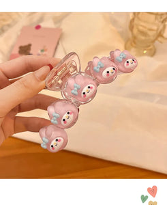 2024 New Sanrio Cinnamoroll Kuromi My Melody Hair Accessories Crab Hair Clip Shark Clip Vintash Hair Ring Hair Accessories Gifts